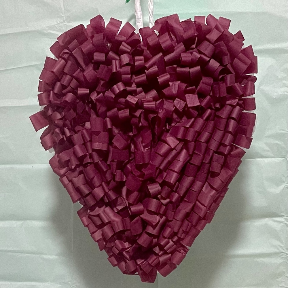Burgandy Heart Pinata 15 x 12 x 6